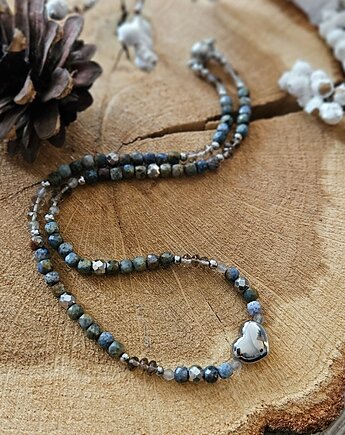 Choker z dumortierytem, labradorytem i kwarcem dymnym, REVEAL