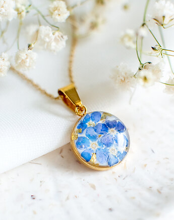 Wisiorek z niezapominajkami, nature gift