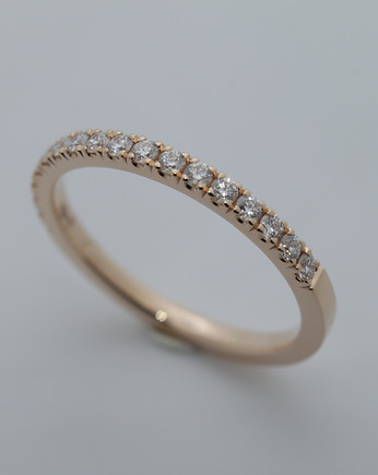 Pierścionek, obrączka  z białymi brylantami, 14 karatowe żółte złoto, Tomasz Markowski Biżuteria