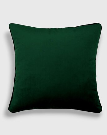 Ciemnozielona velvetowa poduszka z lamówką 45x45 Essence butelkowa zieleń, Mental Ether