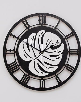 DEKORACYJNY, TROPIKALNY ZEGAR, MONSTERA L ( 60 x 60 cm ), ORNAMENTI