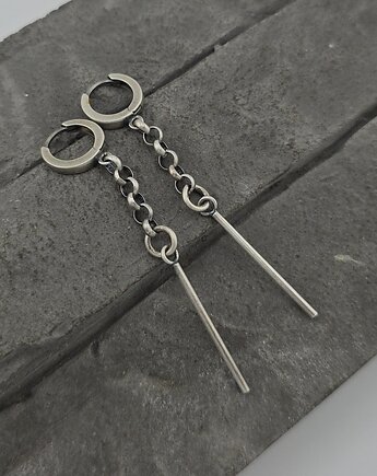 Kolczyki srebrne Rock, RayOfArt