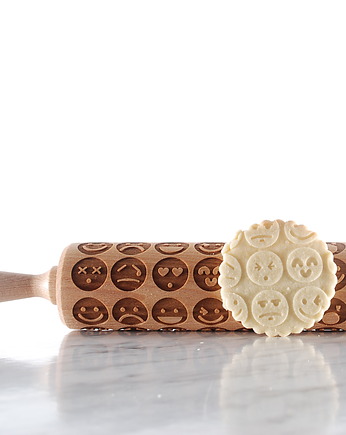 EMOJI - grawerowany wałek do ciasta, MOOD for WOOD