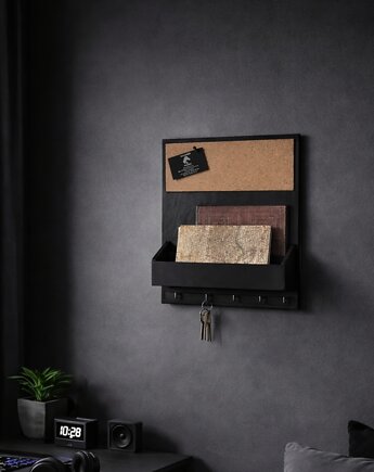 Drewniany organizer, na ścianę, na ulotki, 40x34 cm, Silva Drewniane Dekoracje