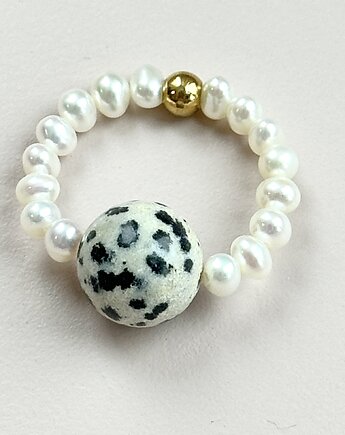 Pierścionek z pereł z jaspisem dalmatyńskim, Konevka store