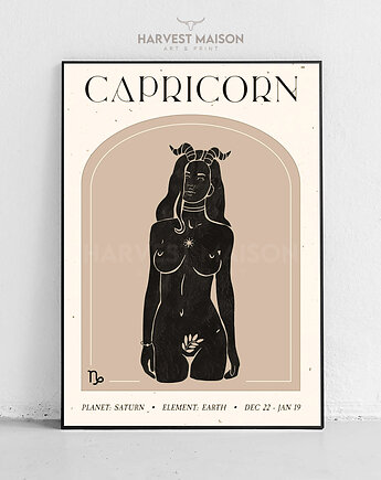 Plakat Pomysł na prezent Zodiakalna Kobieta Znak Zodiaku Koziorożec, Harvest Maison