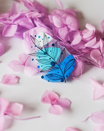 Przypinka minimalizm  flora błękitna, Pintura