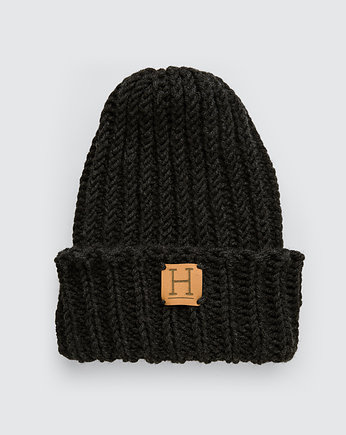 Czapka beanie z wełny merynosa handmade GRAFIT, HisOutfit