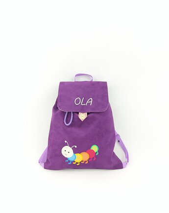 Plecak z kolorową gąsieniczką, plecak z imieniem dziecka, Enitka Sweet Baby Room