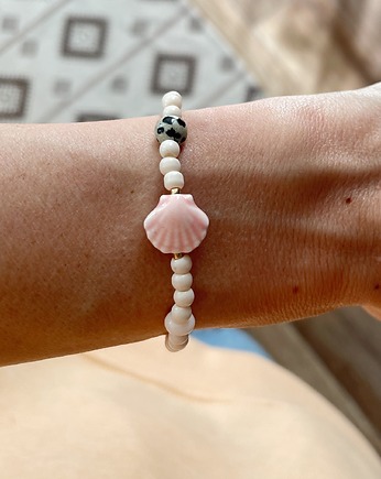 Bransoletka na gumce  SEASHELL CREAM, NOMAD