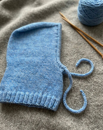 Balaclava - Jasny Jeans - Handmade - Merino, alpaka, jedwab, cisza kolektyw