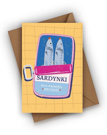 Kartka ślubna- Sardynki ślubne, Czarna Owca Karteczki