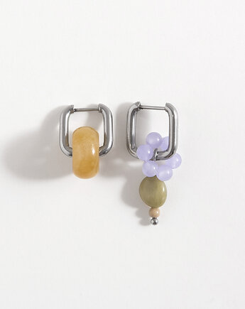 Srebrne kolczyki z kamieni naturalnych, ech studio