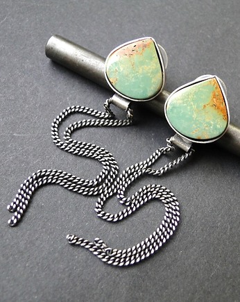 Kolczyki srebrne turkusy krople 002, Memero