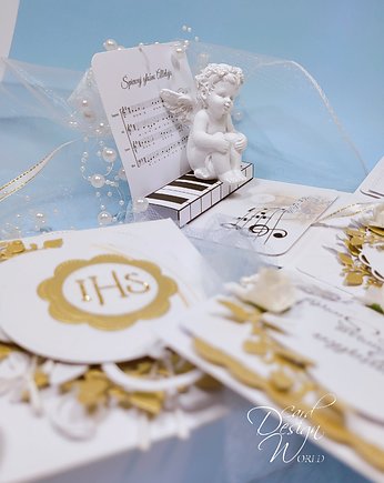 Pudełeczko na  Pierwszą Komunię Świętą, kartka komunia, personalizacja, Card Design World
