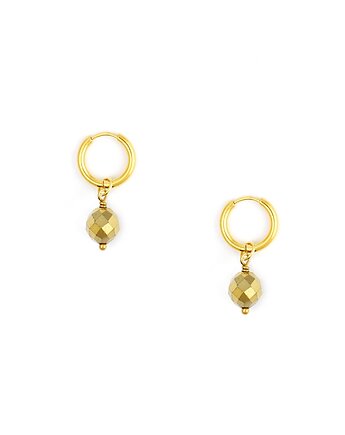 Kula Disco - kolczyki koła z pozłacanej stali szlachetnej, Kulka Bransoletki