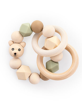 Drewniana grzechotka dla niemowlaka pierwsza zabawka, OSOBY - Prezent dla dwulatka