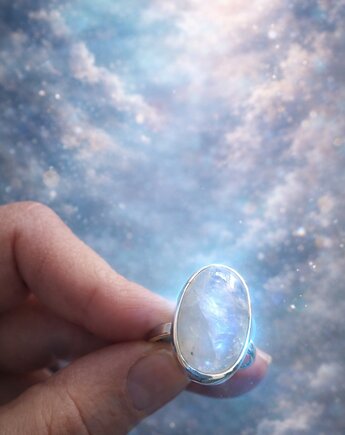 Pierścionek ze srebra 925 z kamieniem księżycowym, Sin Art