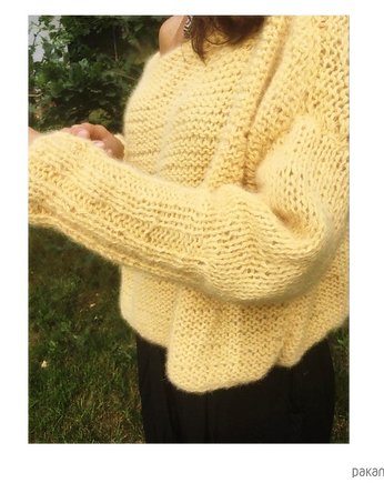 Sweter handmade z wełną  moher, Mademoiselle Patrini