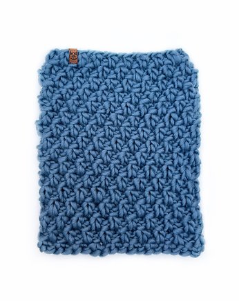 Niebieski komin z grubej wełny peruwiańskiej, Holy Alpaca Knit
