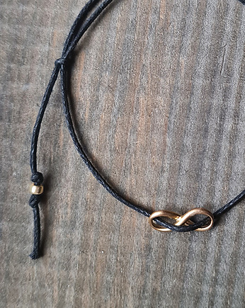 Bransoletka Infinity na sznurku złocona, COCONUT