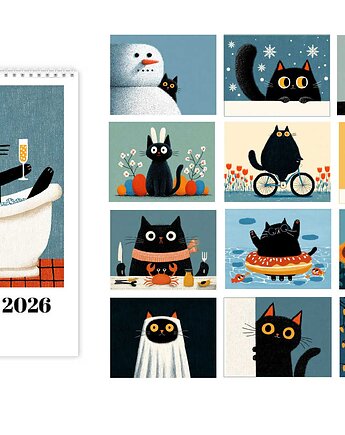 Kalendarz 2026 KOTY Z KOTAMI, polkastudio