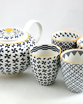 Zestaw  do herbaty GEO 1,4 l + 4 kubki, EDO ART FOOD