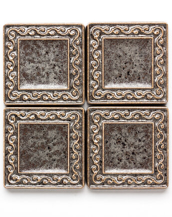 Kafle VIVACE 5cm x 5cm - złoto-brązowe ceramiczne kafelki ręcznie robione, pracowniazona