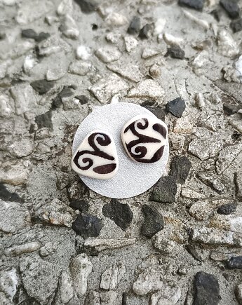 Kolczyki ceramiczne Bolesławiec, biżuteria z talerzy