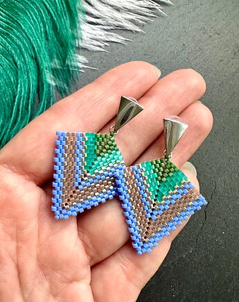 Kolczyki sztyfty z koralików, Pracownia Deco