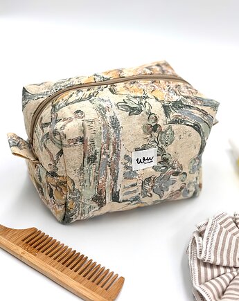 Kosmetyczka kostka Vintage wzory, wu handmade