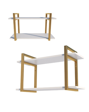 Półka Wiszaca na Ścianę Biała Złota loft  Regał Nowoczesna 80 cm, A.D Home