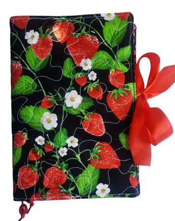 Truskawki z wstążkami - notatnik, pamiętnik, okładka, Gazynia