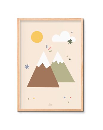 Góry plakat Montessori, Lisia Rodzinka
