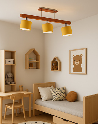 Drewniany dziecięcy 3-punktowy plafon sufitowy z regulacją HOLLYWOOD KIDS, LYSNE