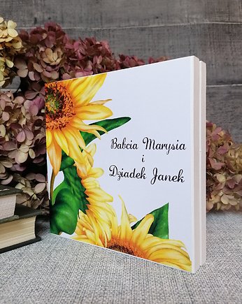 Drewniana Laurka na Dzień Babci z drewnianym serduszkiem, Prowansalska Manufaktura