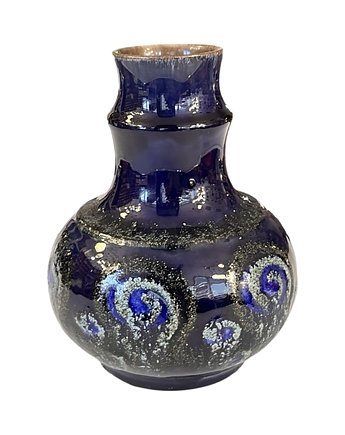 Kobaltowy ceramiczny wazon Strehla Keramik, Niemcy lata 60., Good Old Things