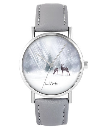 Zegarek - Sarenki - skóra, szary, yenoo