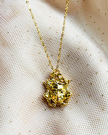 Złoty naszyjnik z Meduzą, Grecka meduza Gorgona, Anemon Atelier