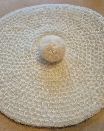 Unikatowy beret z włóczki moherowej., Ula Raclawska