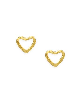 Karbowane serca - kolczyki sztyfty ze stali szlachetnej, Kulka Bransoletki