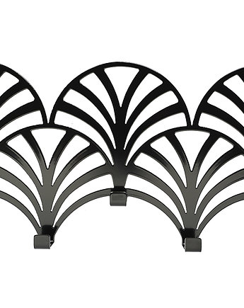 Wieszak ścienny Geometryczny Art deco metalowy czarny, Bucha
