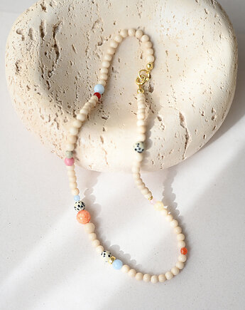 Naszyjnik RHEI Chocker Kamień Rzeczny Srebro Pozłacane z kamieni naturalnych, RHEI