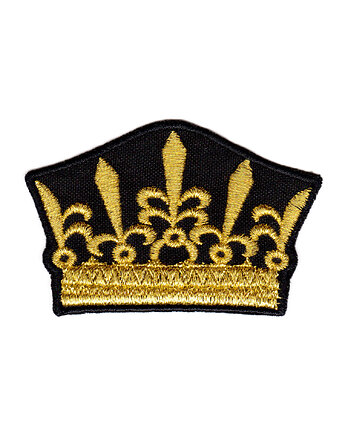 Naszywka naprasowanka KORONA ZŁOTA termoprzylepna haft 7,5x4,8cm, Wyszywane