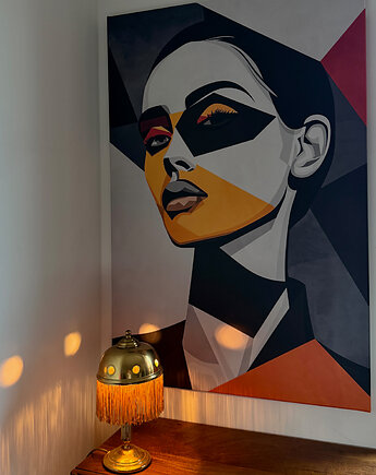Abstract Woman with Geometric Shapes - dekoracja ścienna, Dekoracje PATKA Patrycja Kita