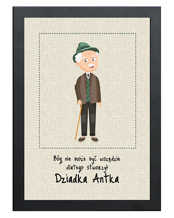 Plakat Nasz Dziadek, prezent na Dzień Dziadka, spoko motyw