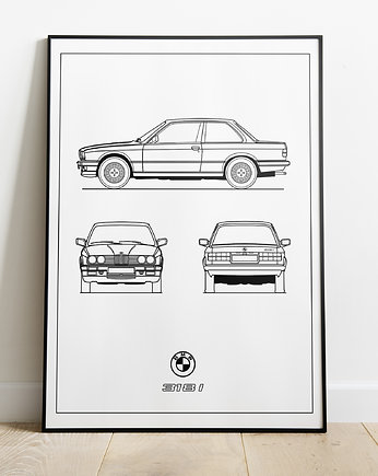 Plakat Legendy Motoryzacji - BMW 318i, Peszkowski Graphic