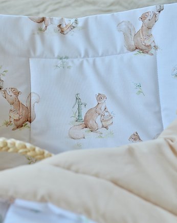 Komplet pościeli w wiewiórki do wózka, kołyski lub kosza, NATELAND