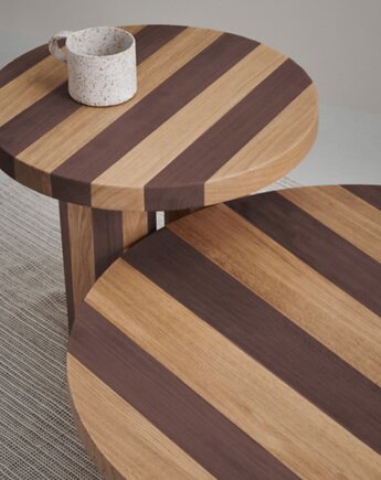 Stolik kawowy Premium COLONNA BICOLORE Tall dąb, NUDO design 