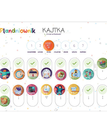 Magnetyczny Plan dnia Przedszkolaka na lodówkę, Planu